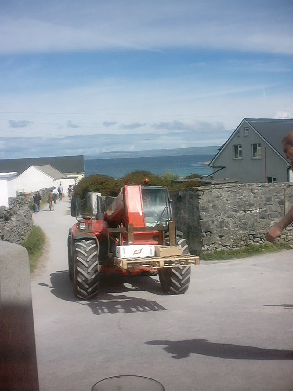 Supplies unloaded from the ferry