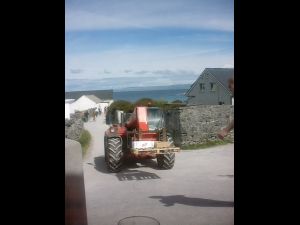 Supplies unloaded from the ferry