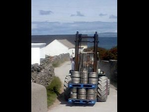 Beer on its way from the pier