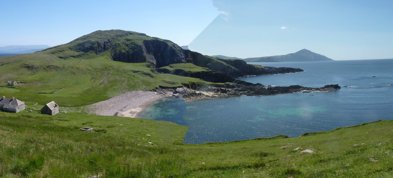 The south western side of Achillbeg with Clare Island in the background.