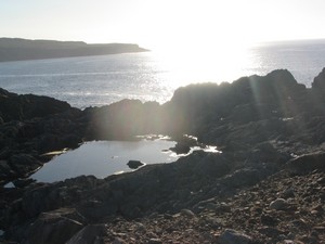 At the western end of the island which is fully exposed to the Atlantic.