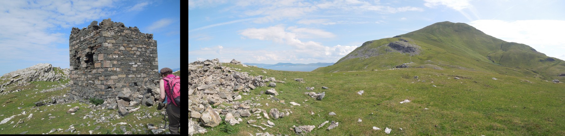 Toormore and Knockmore (462m). The tower is typical of towers built around the coast of Ireland by the British in fear of a Frencn Napolionic invasion. Such an invasion did take place further north in Mayo in 1798