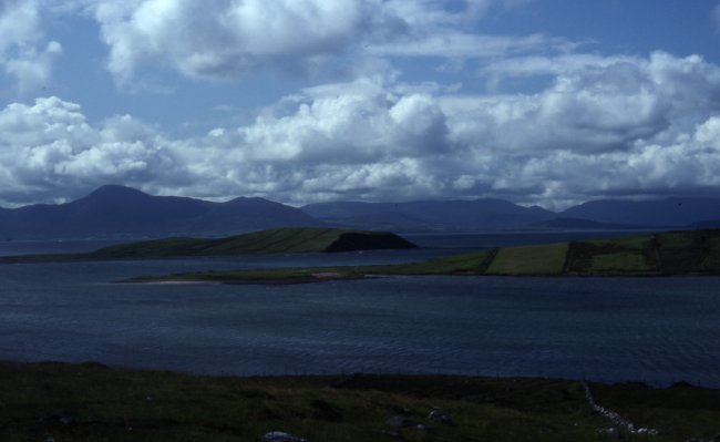 'The Reek' - Croagh Patrick in the left background and some islands.
