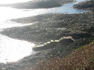 Copeland Islands - South Landing at low tide - this landing is not usable above one third of the tide due to currents