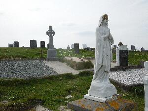 the graveyard on Omey Island serves the needs of the wider locality