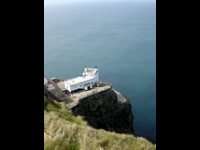 The platform at the West Lighthouse, 100 metres above the sea, where the public may view thousands of seabirds on the nearby seastacks.