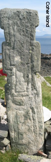 Click for Caher photos - One of a number of early Christian crosses on Caher