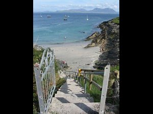 The beach beside the harbour.