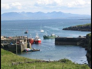 The main harbour on the island